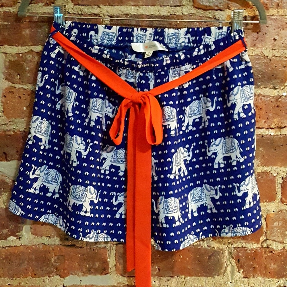 High Waist Elephant Print Shorts